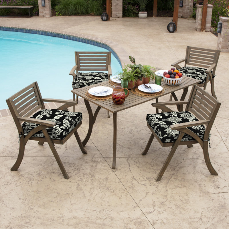 ARDEN Outdoor Seat Cushion, Black, 4" H x 19" W x 19" D