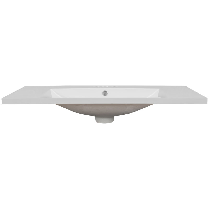 Plateau de meuble-lavabo simple avec lavabo, 3 trous de robinet, céramique