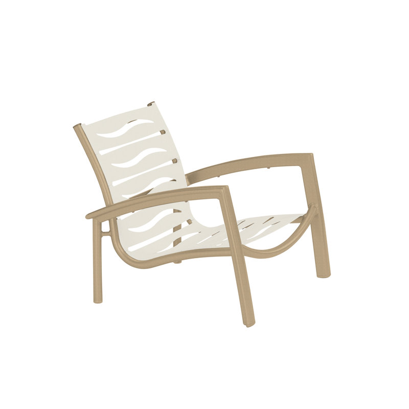 South Beach Outdoor Lounge Chair, Parchment Vinyl, Sonora