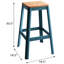 Tabouret de bar en pin avec pieds en métal et attrait de chambre à coucher-1453723802
