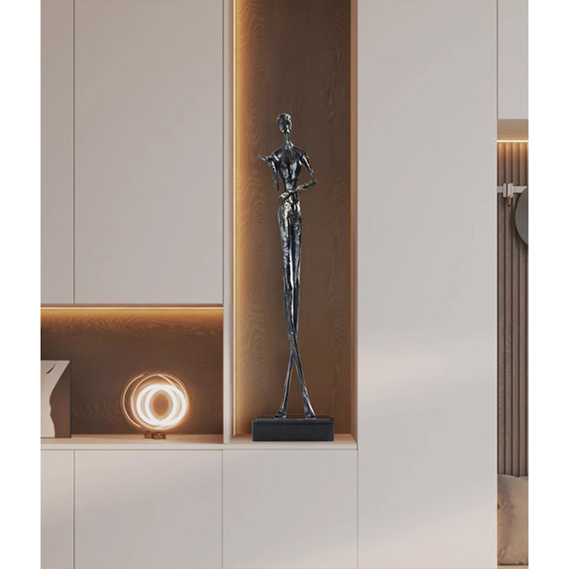 Figurine abstraite d'art nordique en fonte d'aluminium