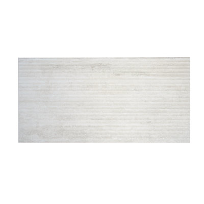 Terrain 24x48 White Beige Porcelain Large Format Fluted grooved Wall Tile (15.55 sq ft/case) - 2 Pack