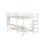 Lit superposé blanc avec lit simple, lumière DEL et prise de charge-926016159