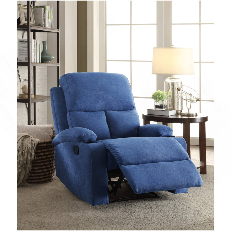 Fauteuil inclinable bleu avec porte-gobelet, Bleu