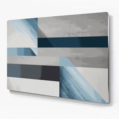 Minimalisme 44, art mural en métal bleu