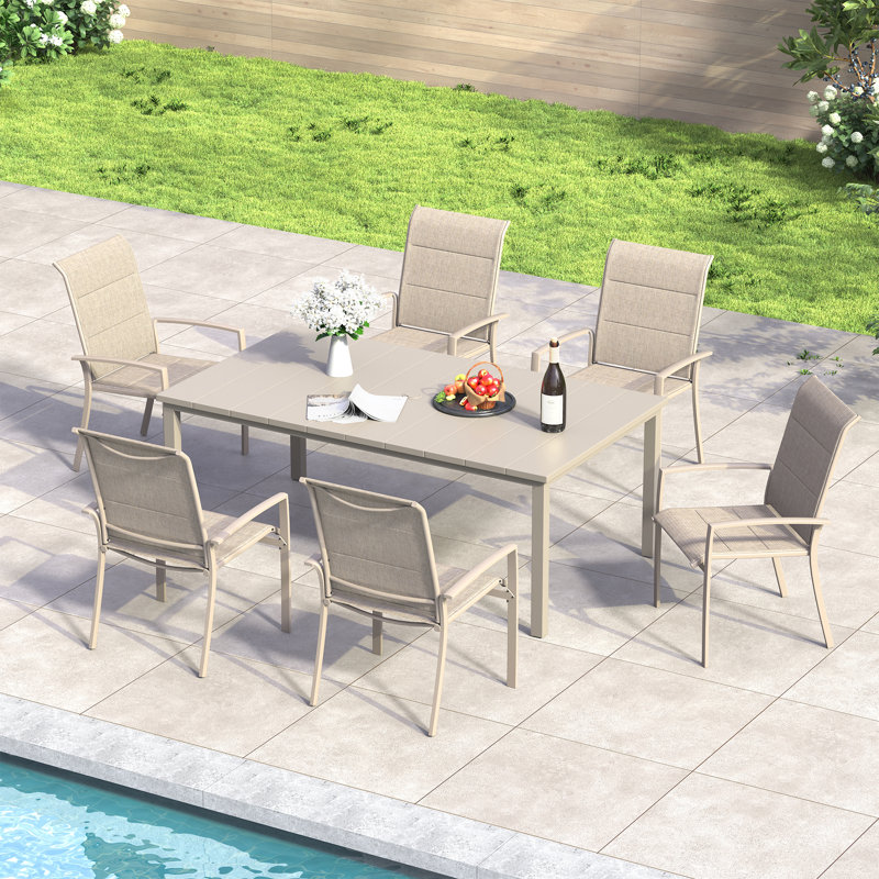 Patio Dining Table, Cream