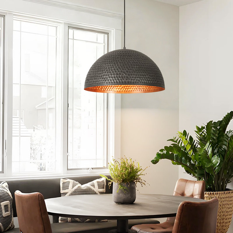 Luminaire suspendu pour îlot de cuisine à 1 lumière à intensité variable Lodi, Noir