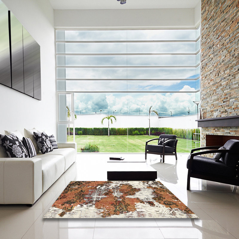 Tapis abstrait moderne 753, Carré 7 pi