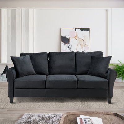 78.35"" Velvet Rolled Arm Sofa -  Latitude RunÂ®, B0998940FCAB48E7B53BAC24DD61166B