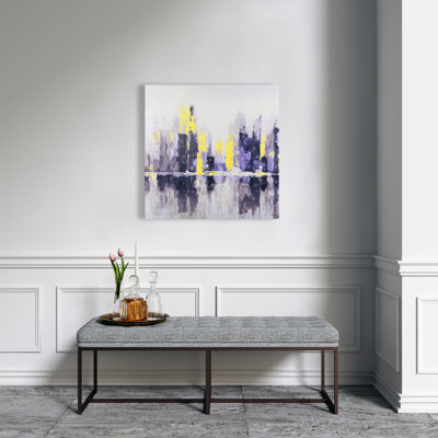 Abstract and Blurry Cityscape - Yellow Building Canvas Art