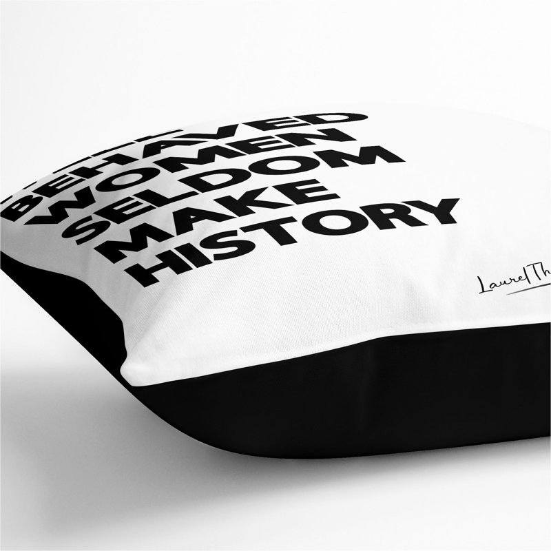 Well Behaved Women Scatter Cushion, 55cm H x 55cm W x 20cm D, Black