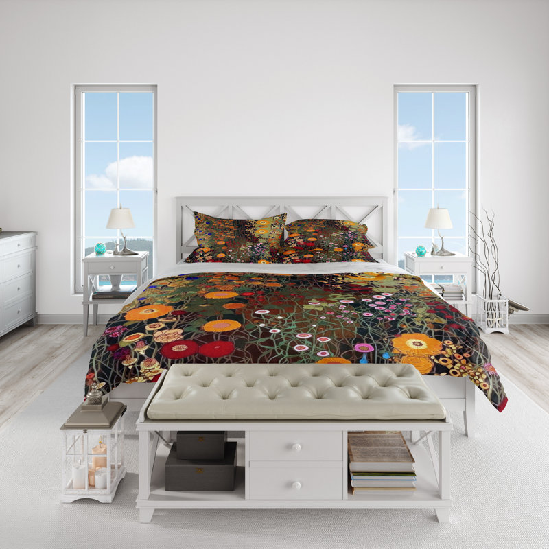Floral Duvet Cover, Queen Duvet Cover + 2 Queen Shams