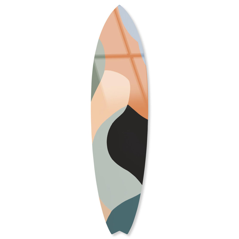 «Curved Planes III», planche de surf en acrylique par Notoriart, Avions courbés III