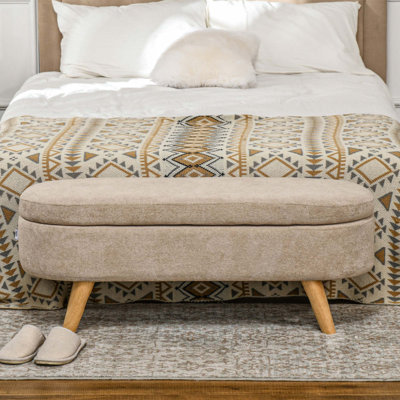 Banc de rangement avec repose-pieds