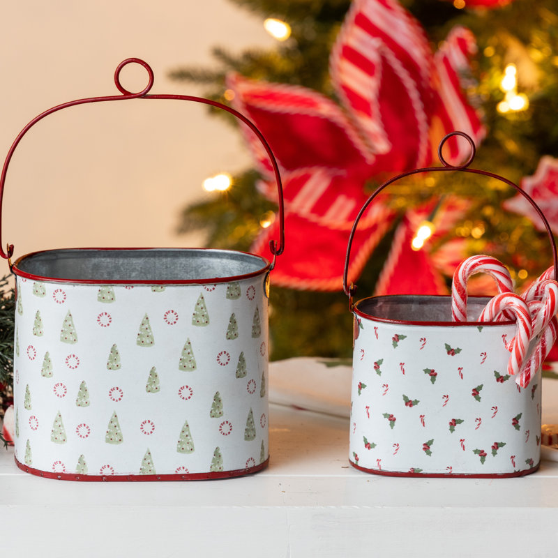 Ensemble de 2 contenants en métal Candy Cane Lane