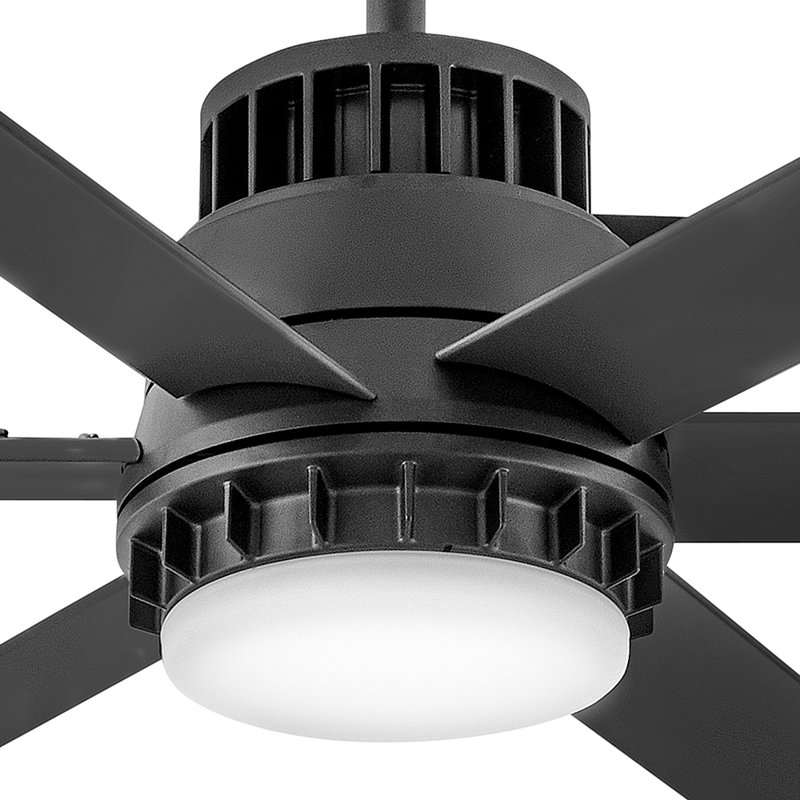 Ventilateur de plafond standard 60 po à 6 pales DEL avec télécommande et ensemble d'éclairage inclus, Noir mat