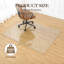 Tapis de chaise en verre trempé 55 po x 46 po / 60 po x 46 po avec capacité de 1000 lb, protecteur de plancher transparent pour chaises de bureau