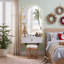 Meuble-lavabo mural flottant avec miroir arqué éclairé, tiroir de rangement, prise de courant intégrée, luminosité réglable en 3 modes de couleur, coiffeuse blanche compacte pour petits espaces-1273848532