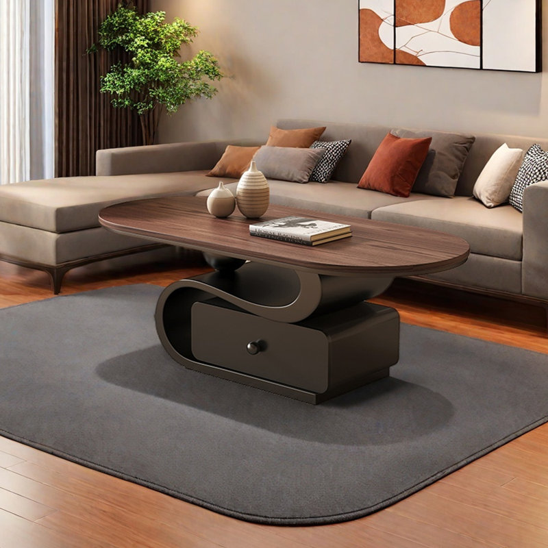 Table basse Simple Style, H 15,74 po x L 47,24 po x l 23,62 po, Noir, noir, noir, noir