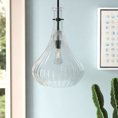 Stefanie 1 - Light Single Cone Pendant in Matte Black