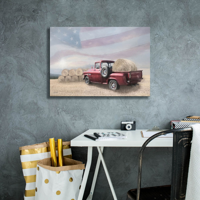  «Patriotic Pastime» par Lori Deiter, art mural sur toile, 26 po x 18 po