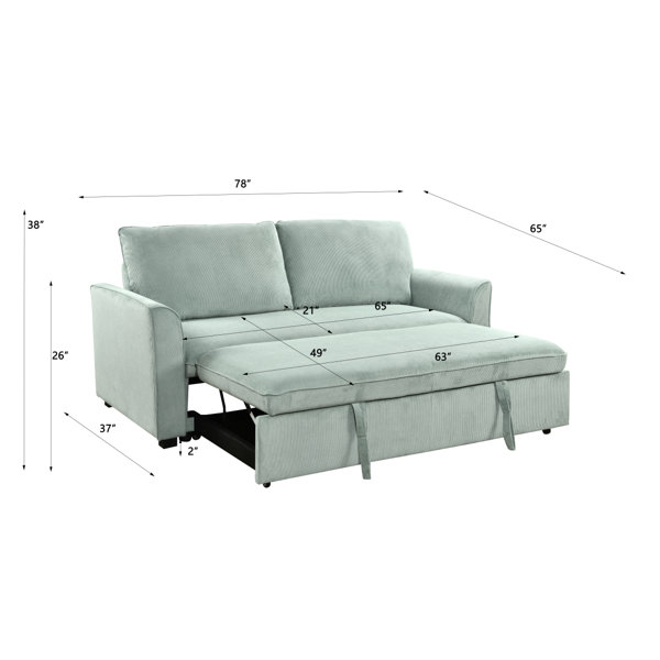 Latitude Run® Modern Sofa 78 Inch 3 1 Convertible Sleeper Sofa Bed ...