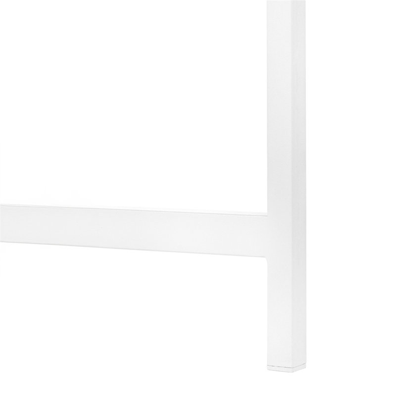 Bureau d'ordinateur, bureau personnel, coin, L 58 po, forme en L, travail, ordinateur portable, stratifié, métal, Blanc