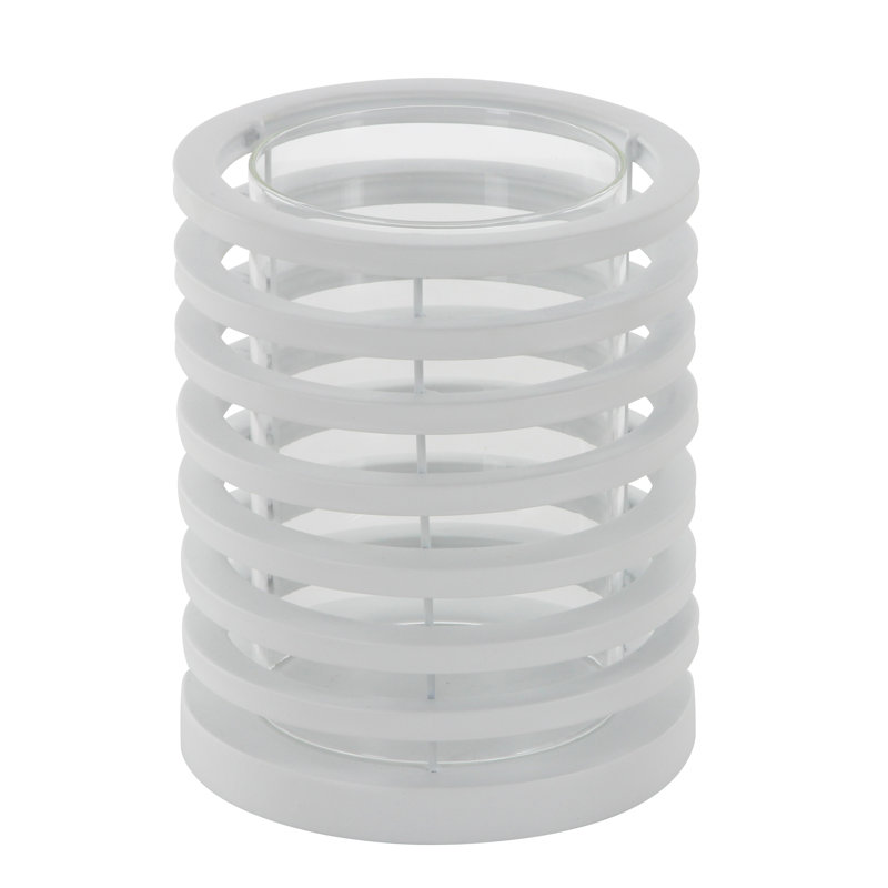 Métal/verre ouragan, H 10 pi x l 8 po x P 8 po, Blanc