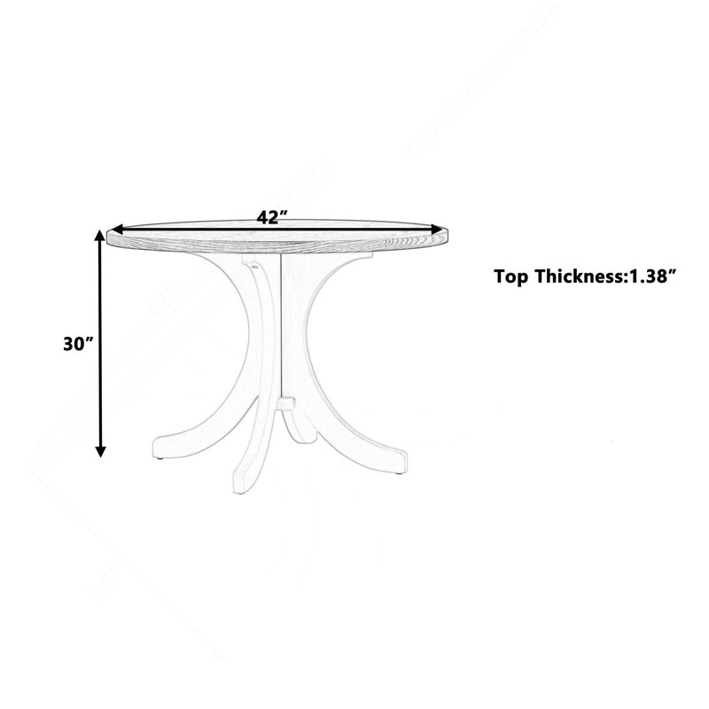 Table de salle à manger Mid-Century en bois massif 2 tons pour petits espaces