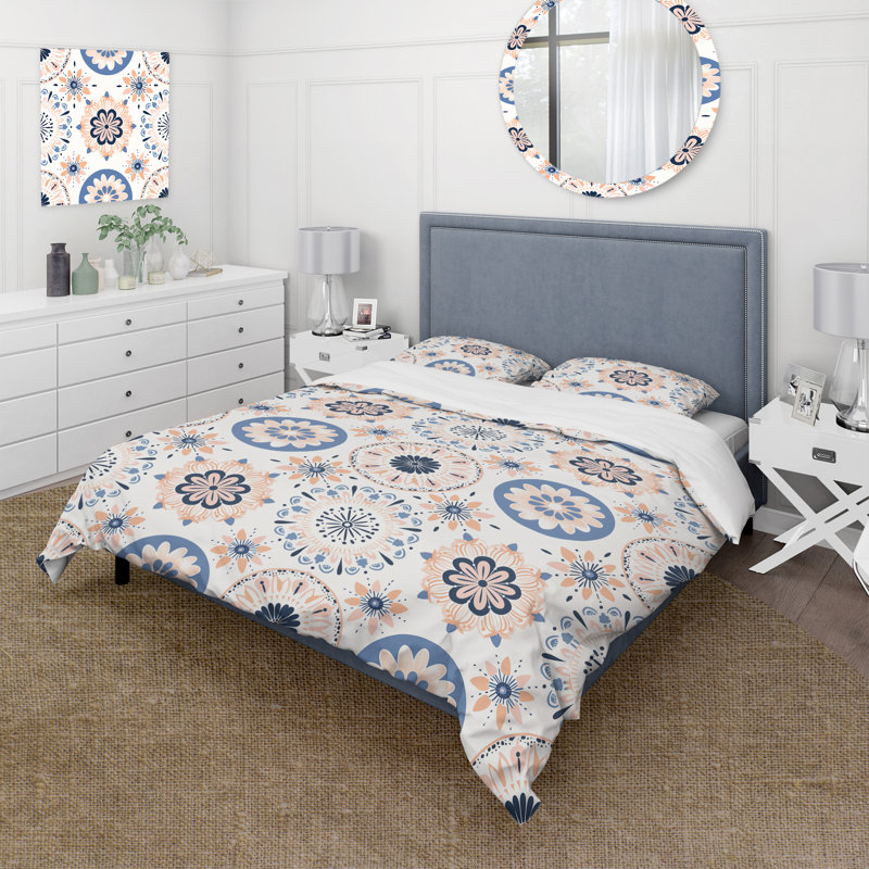 Ensemble de housse de couette Boho, Housse de couette pour grand lit + 2 taies décora
