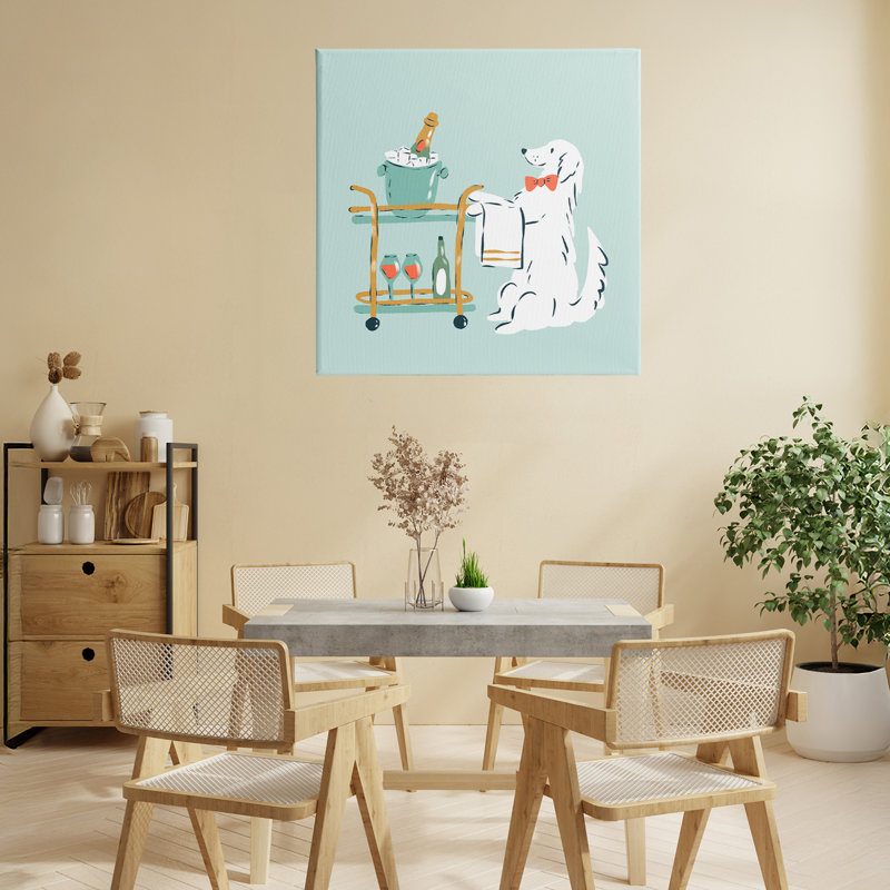 Toile pour chien Doggie Drink, conception de Krissy Mast, H 24 po x l 24 po