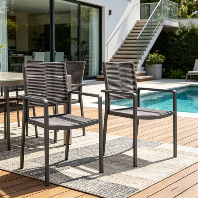 Outdoor Modern Aluminum Chair with Rope Seat