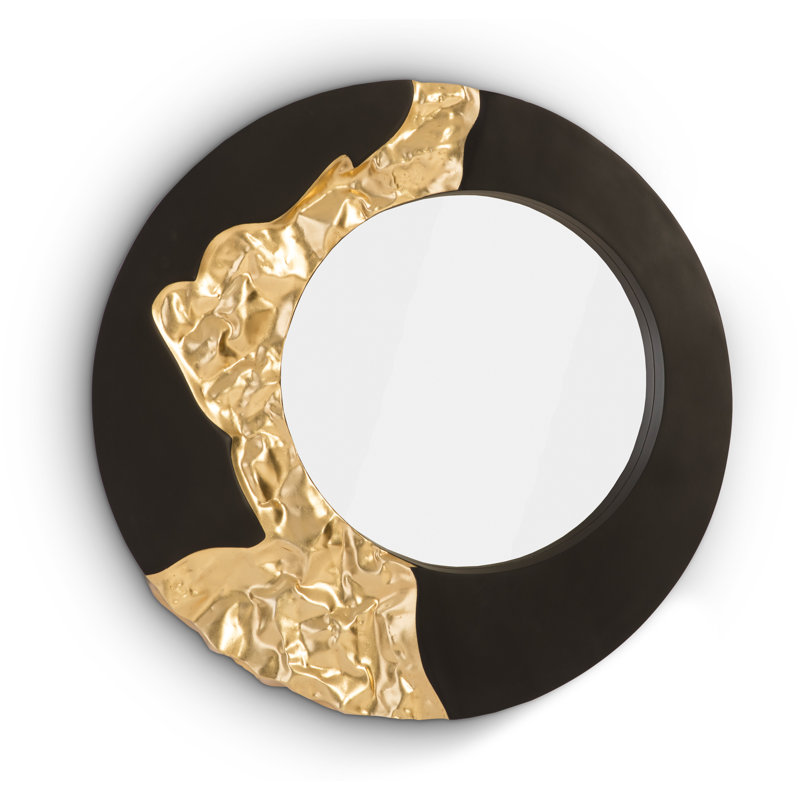 Mercury Sleek & Chic Modern Accent Mirror, Black/Gold