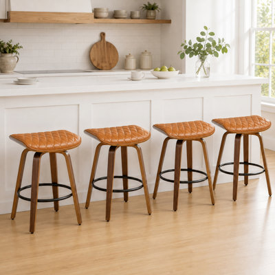 Tabourets de bar pivotants en similicuir Gerald
