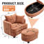 Fauteuil d'appoint 40,2 po en chenille moderne, fauteuil de lecture confortable avec repose-pieds avec rangement-88701140