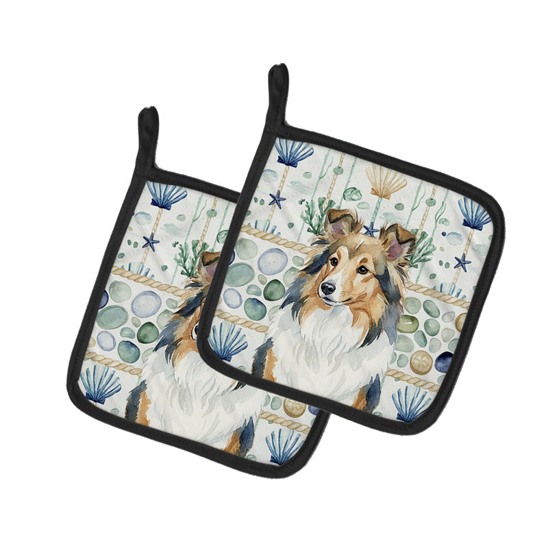 Paire de poignées en verre Sable Sheltie