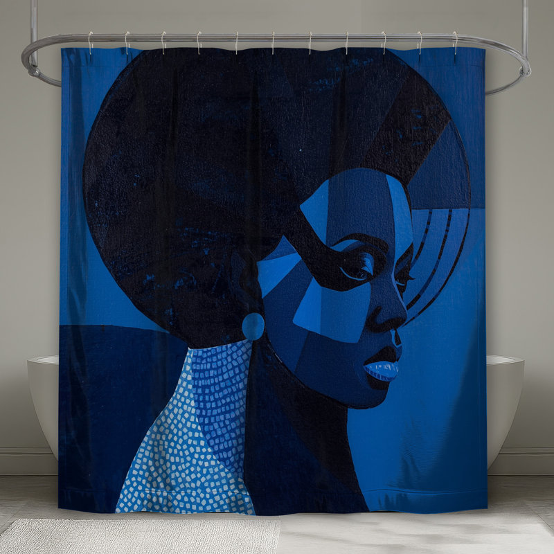 Rideaux de douche Blue Portrait, L 70 po x H 93 po