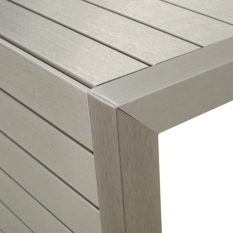 C-Shaped Table For Patio Or Backyard, Silver