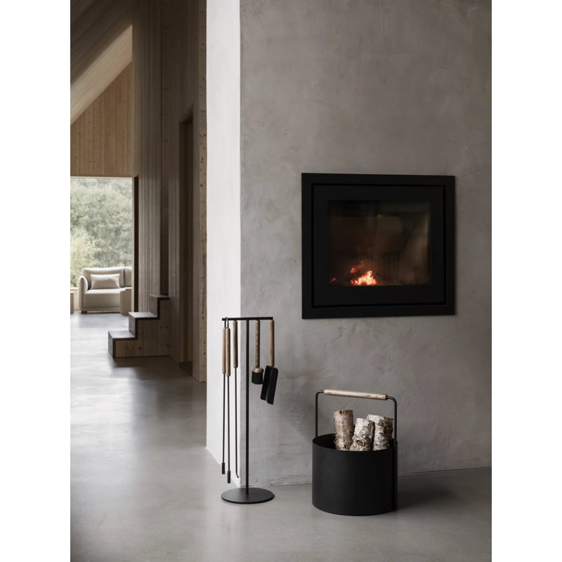 Ashi Steel/Wood Log Carrier, Brown