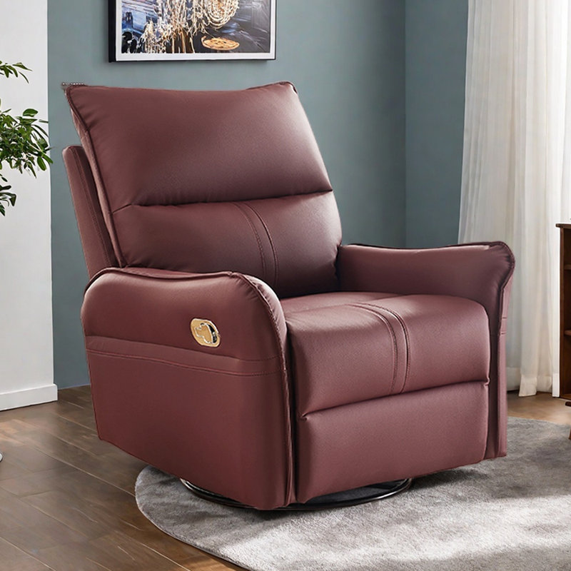 Single Sofa Ergonomic Multi-Functional Recliner, Bordeaux Red
