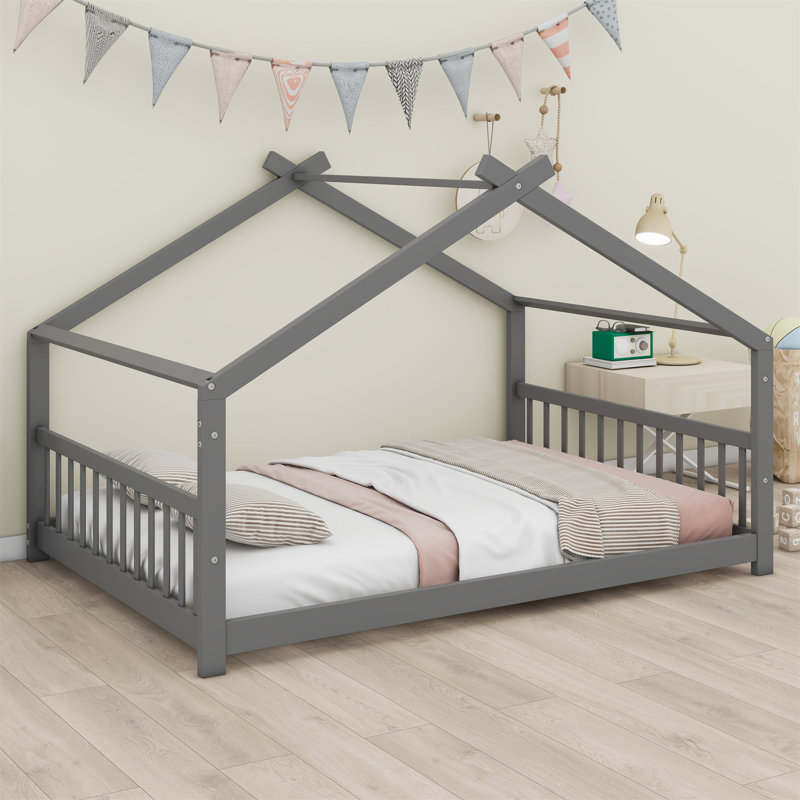 Lit en bois House House, Gris