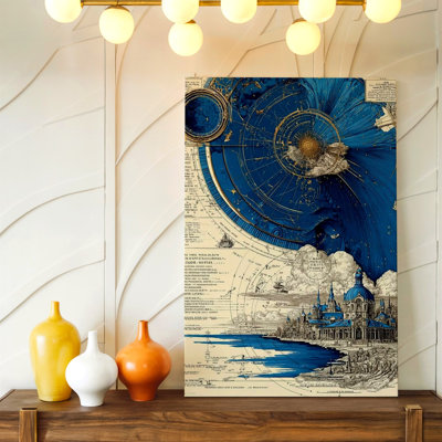 «Blue Classic Sports Car Front End Vintage Auto Photo Wall Art», bleu, rétro, décoration murale décorative pour salon chambre bureau, salon chambre bureau décoration