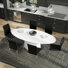 Adara 79" Dining Table In Matte White And 6 Parlex Chairs In Black