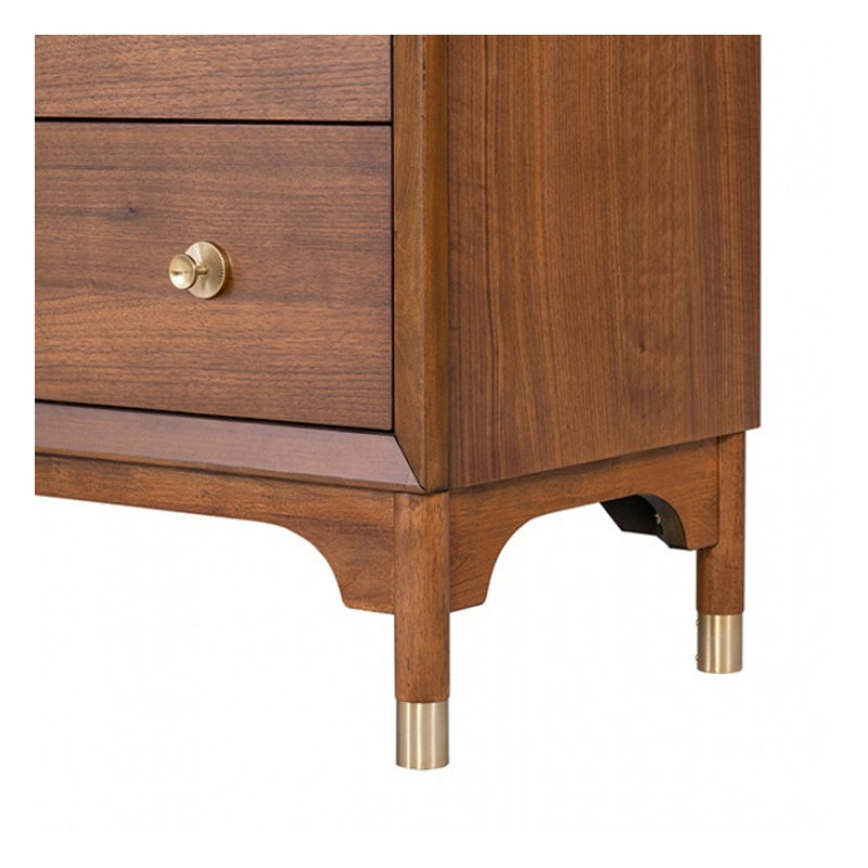 Commode 6 tiroirs avec miroir Jeannete, Noyer