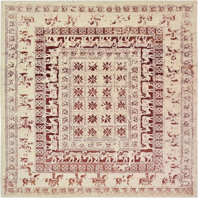 Tapis oriental beige / rouge