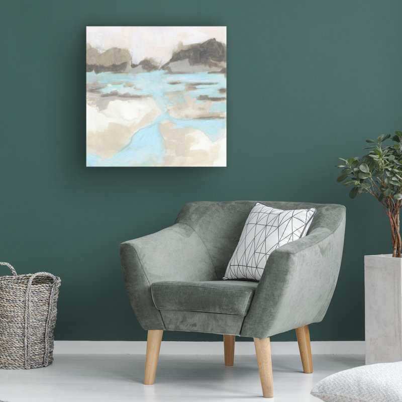 Neutral Landscape Canvas Art in Light Blue and Beige