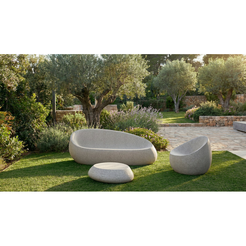 Stone 78.75" Wide Outdoor Patio Sofa, Green