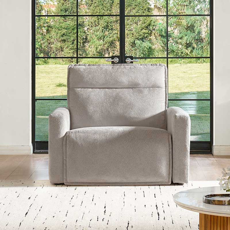 Fauteuil inclinable électrique surdimensionné sans mur Majida, Gris amande