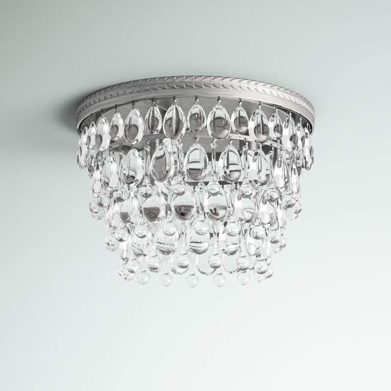 Plafonnier encastré 3 lumières 15 po Beno, Argent antique