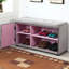 Rangement à chaussures de 18 po avec compartiment magnifique argent et gris, décor